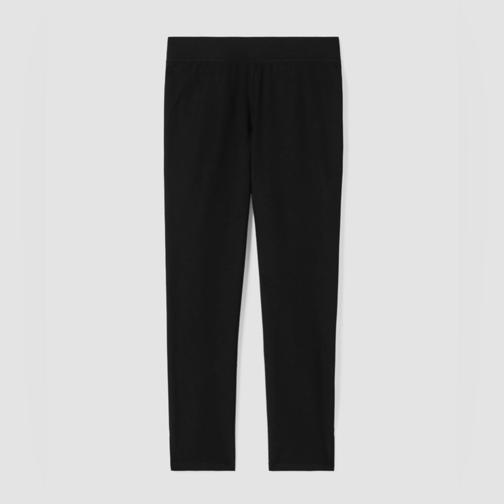 Eileen Fisher Washable Stretch Crepe Pant with Slit Slim Fit, Cropped Length. - Picture 2 of 6